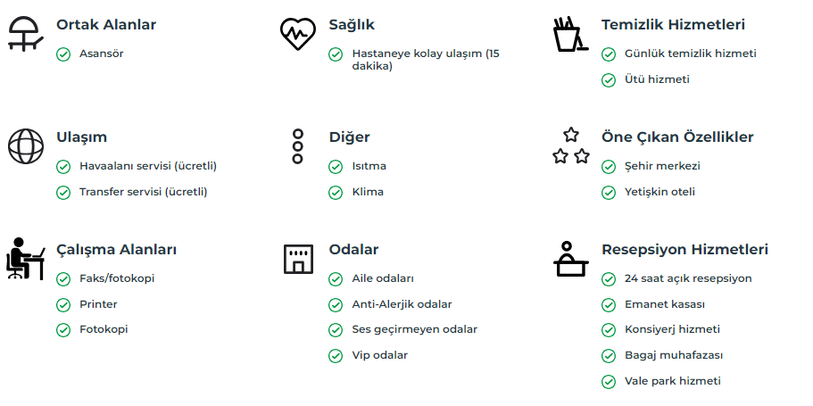 Forever 21 Hotel Tesis Özellikleri Güneşli